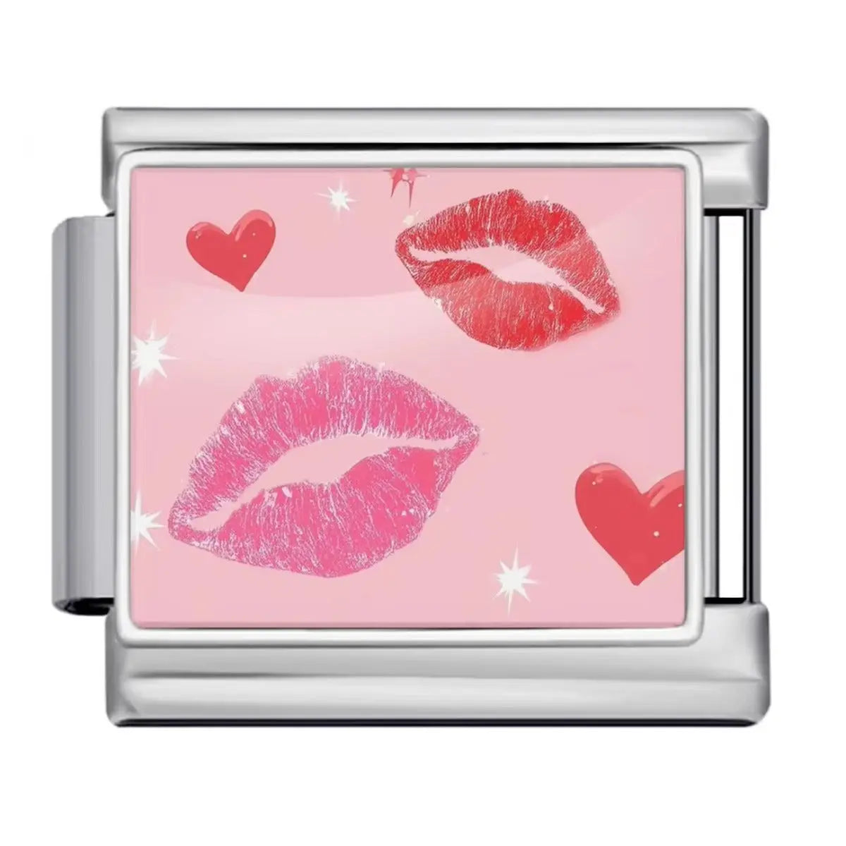 Charm italien Bouche Rose Argent — Charmsy