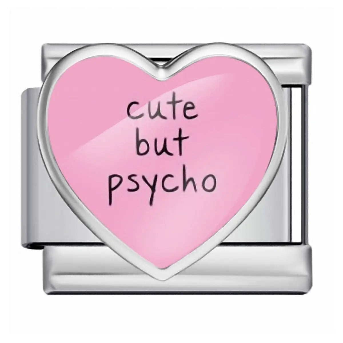 Charm italien Cute But Psycho Argent — Charmsy