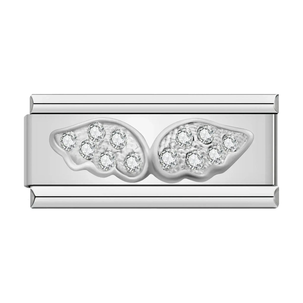 Charm italien Double Charm Ange Argent en acier inoxydable pour bracelet - Charmsy