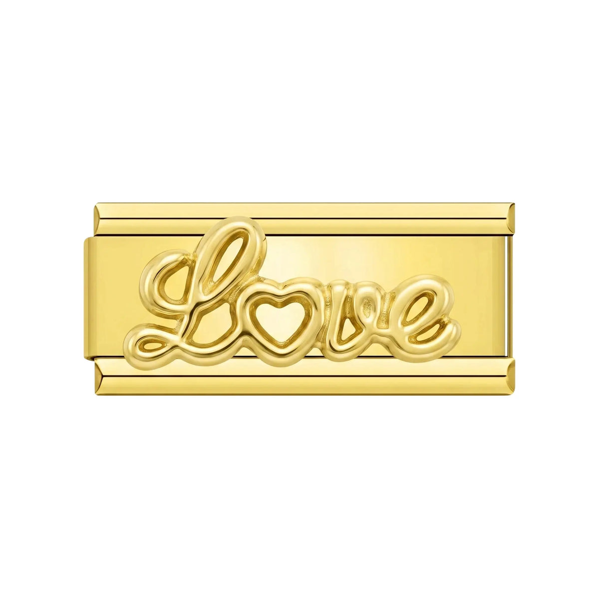 Charm italien doré Double Charm Love en acier inoxydable pour bracelet - Charmsy