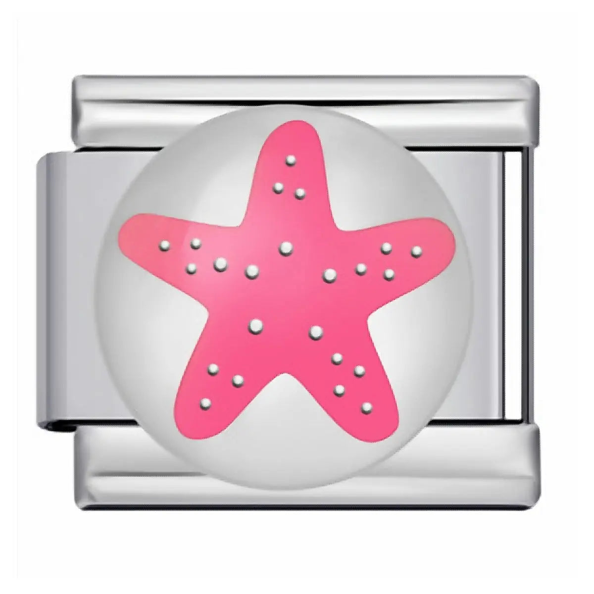 Charm italien Étoile de Mer Rose Argent — Charmsy