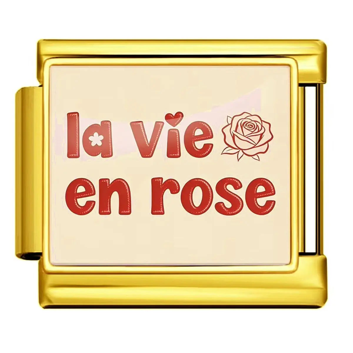Charm italien La Vie en Rose pour bracelet - Charmsy