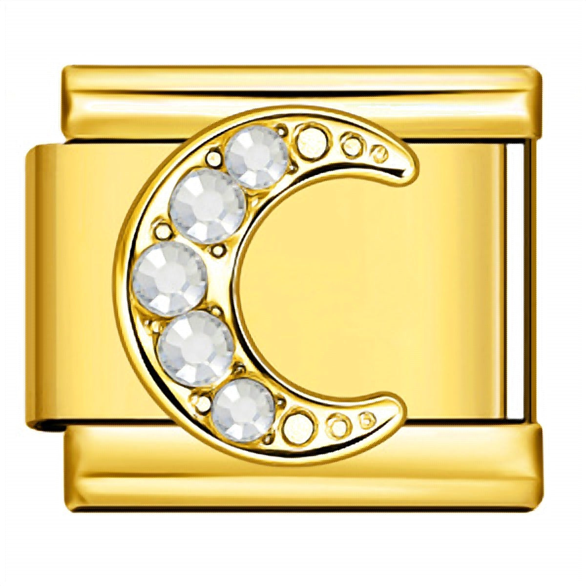 Charm italien Lune Strass pour bracelet - Charmsy