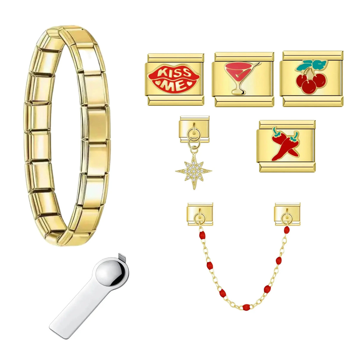 Pack de charms italiens Red pour bracelet - Charmsy
