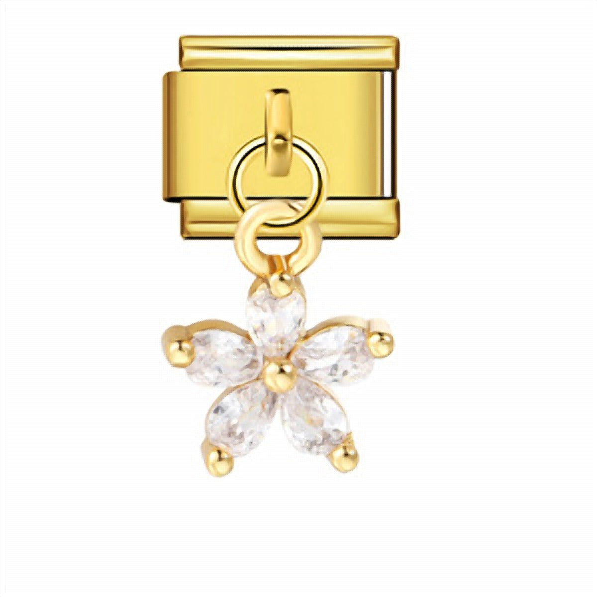 Charm italien Pendentif Étoile Perle Or pour bracelet - Charmsy