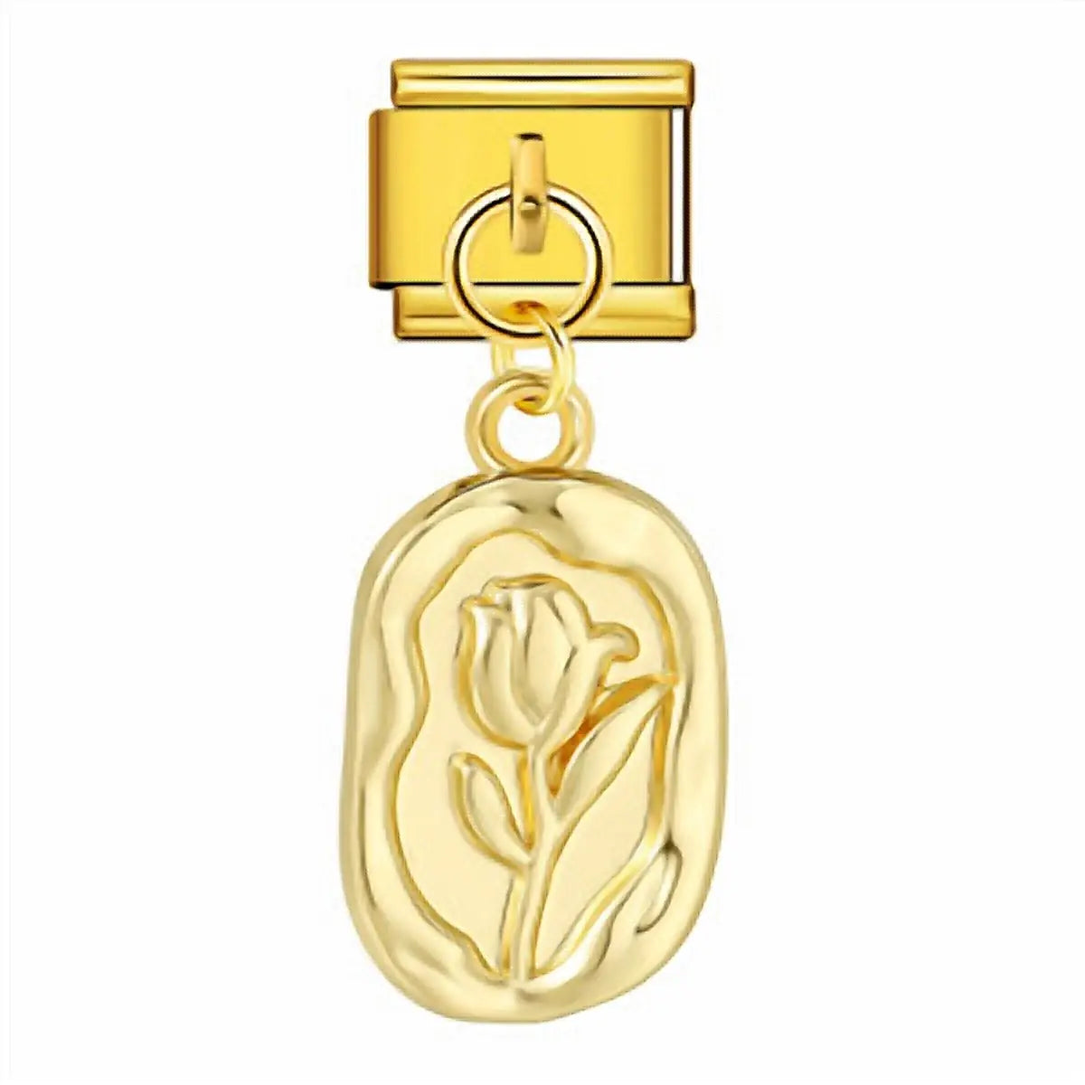 Charm italien Pendentif Rose Dorée pour bracelet - Charmsy