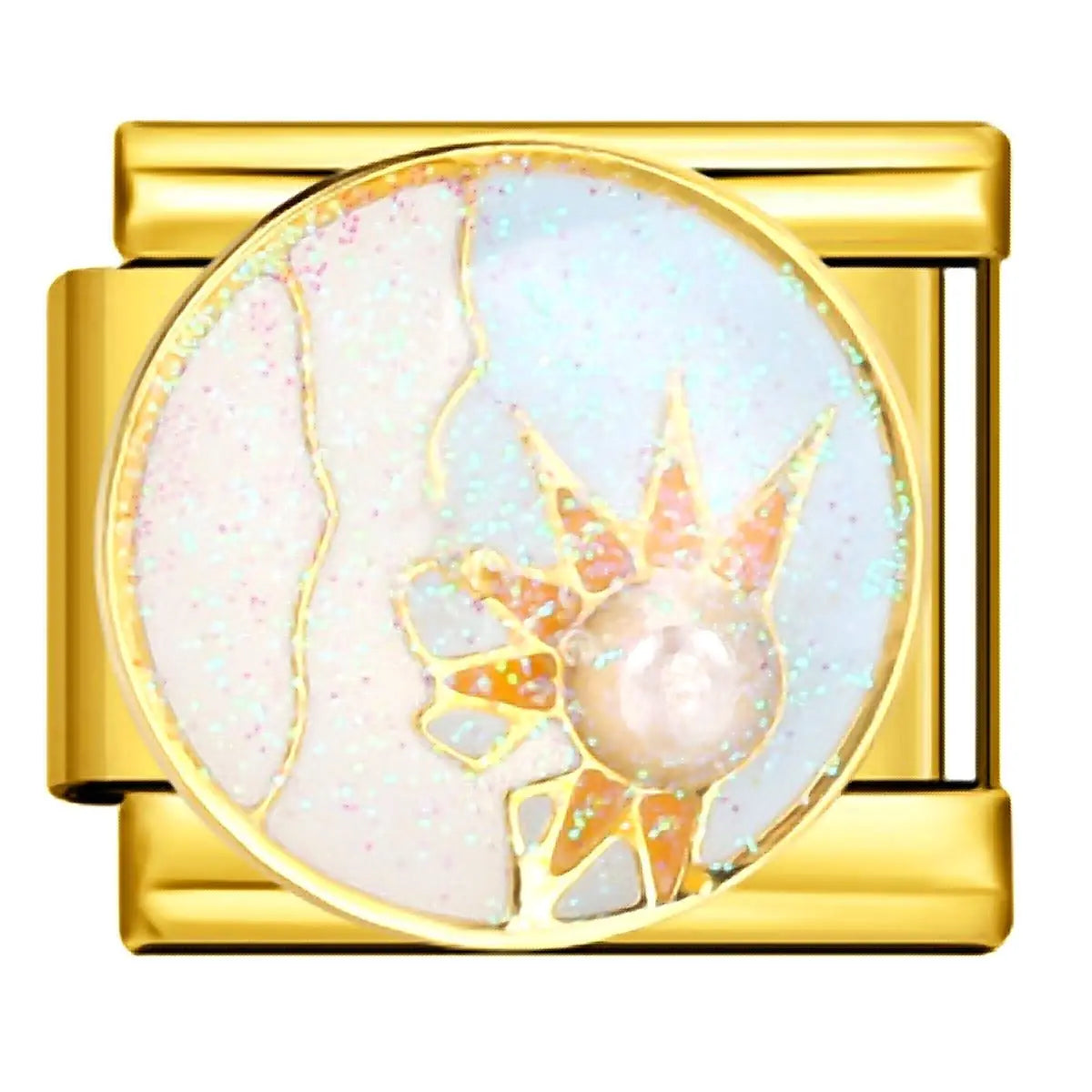 Charm italien Plage Dorée pour bracelet - Charmsy