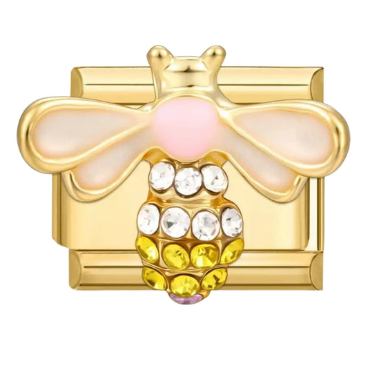 Charm italien doré Abeille en acier inoxydable pour bracelet - Charmsy