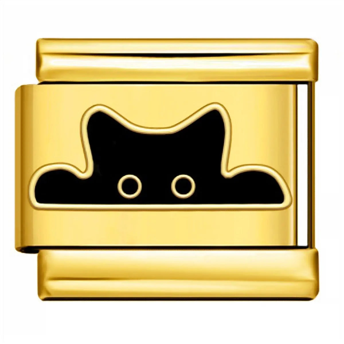 Charm italien Chat Noir Doré pour bracelet - Charmsy