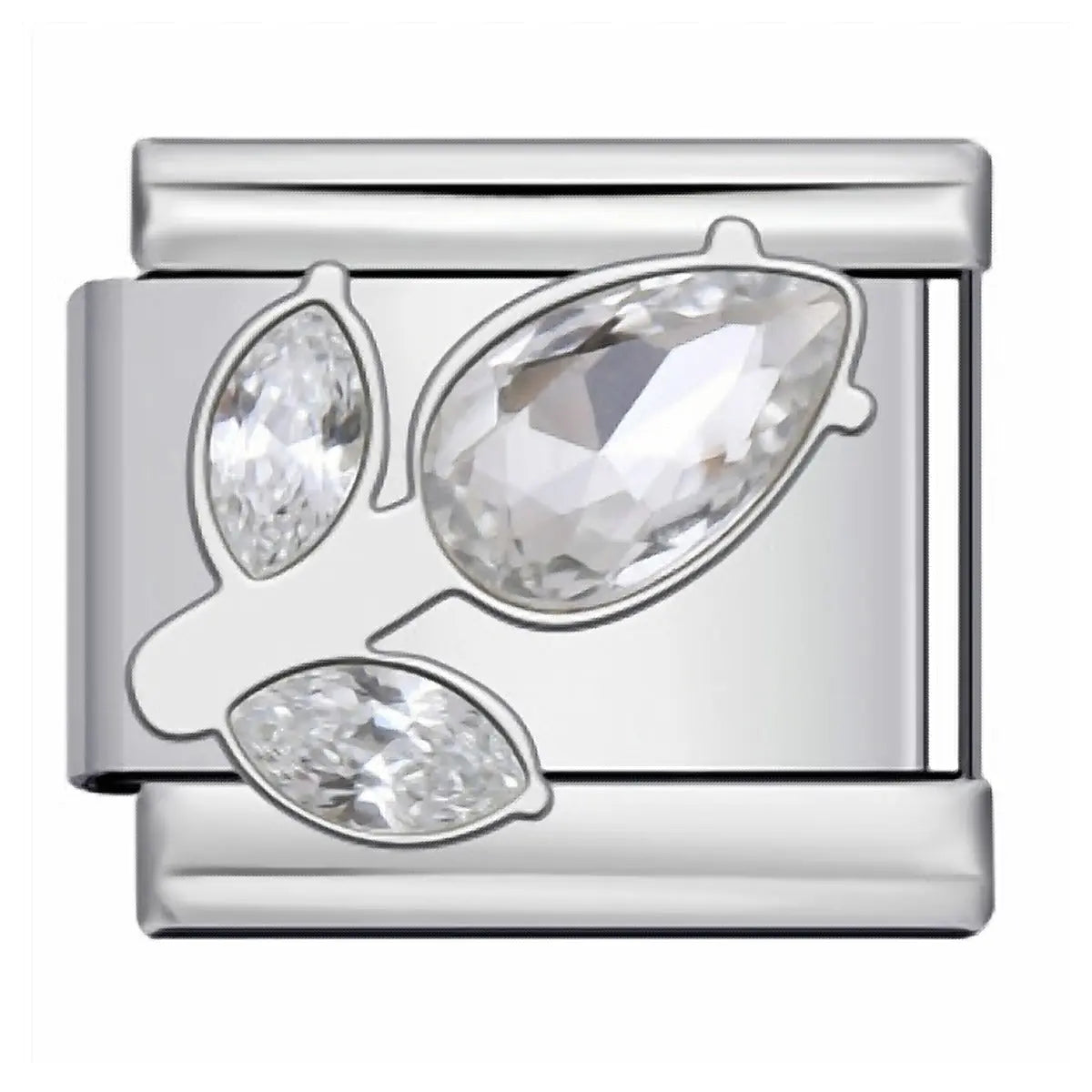 Charm italien Diamants Blancs Argent — Charmsy