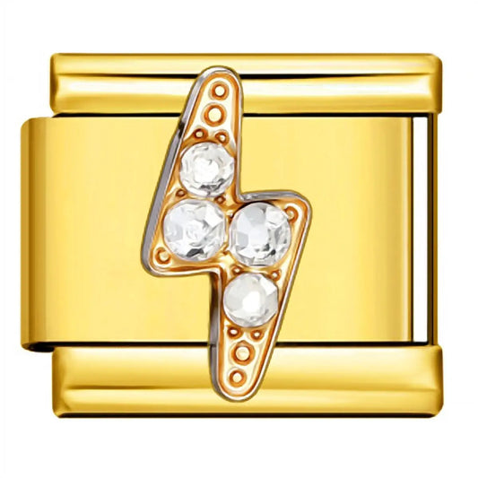 Charm italien Éclair Strass pour bracelet - Charmsy