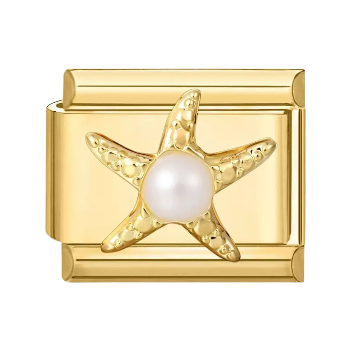 Charm italien doré Etoile de Mer Perle en acier inoxydable pour bracelet - Charmsy