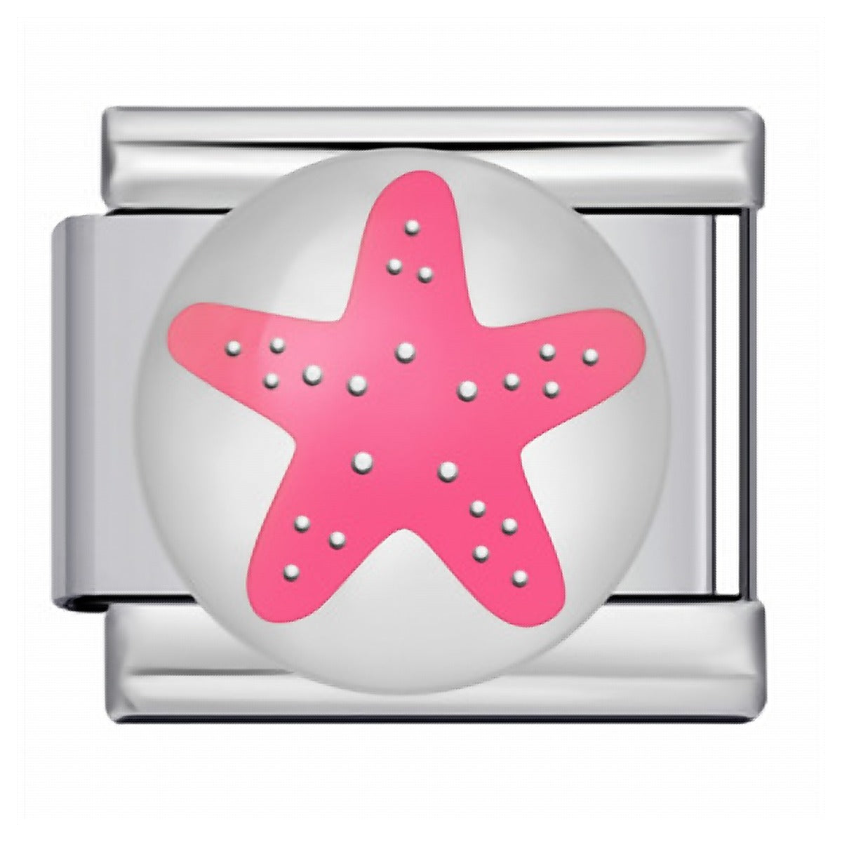 Charm italien Étoile de Mer Rose Argent — Charmsy