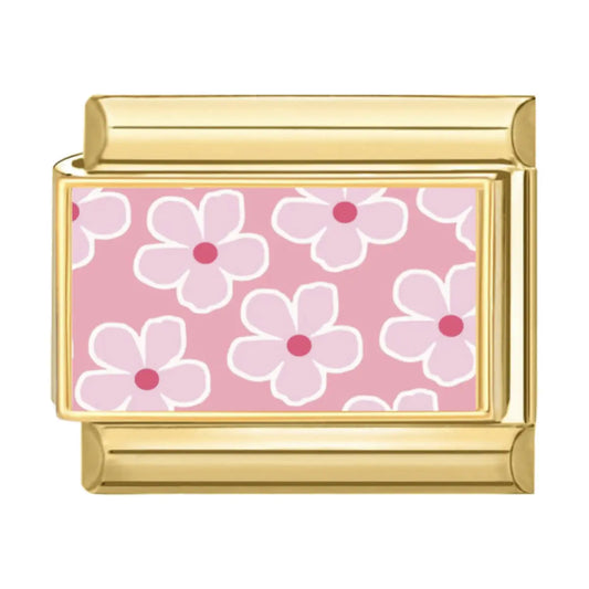 Charm italien Fleurs Roses Pastel — Charmsy