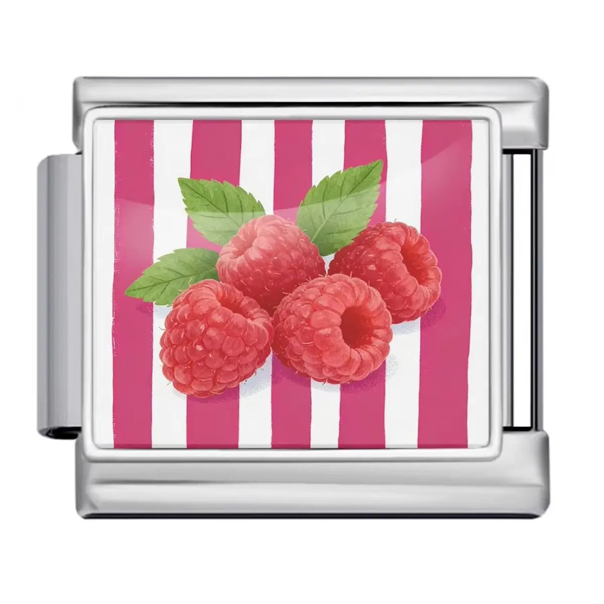 Charm italien Framboise Argent — Charmsy