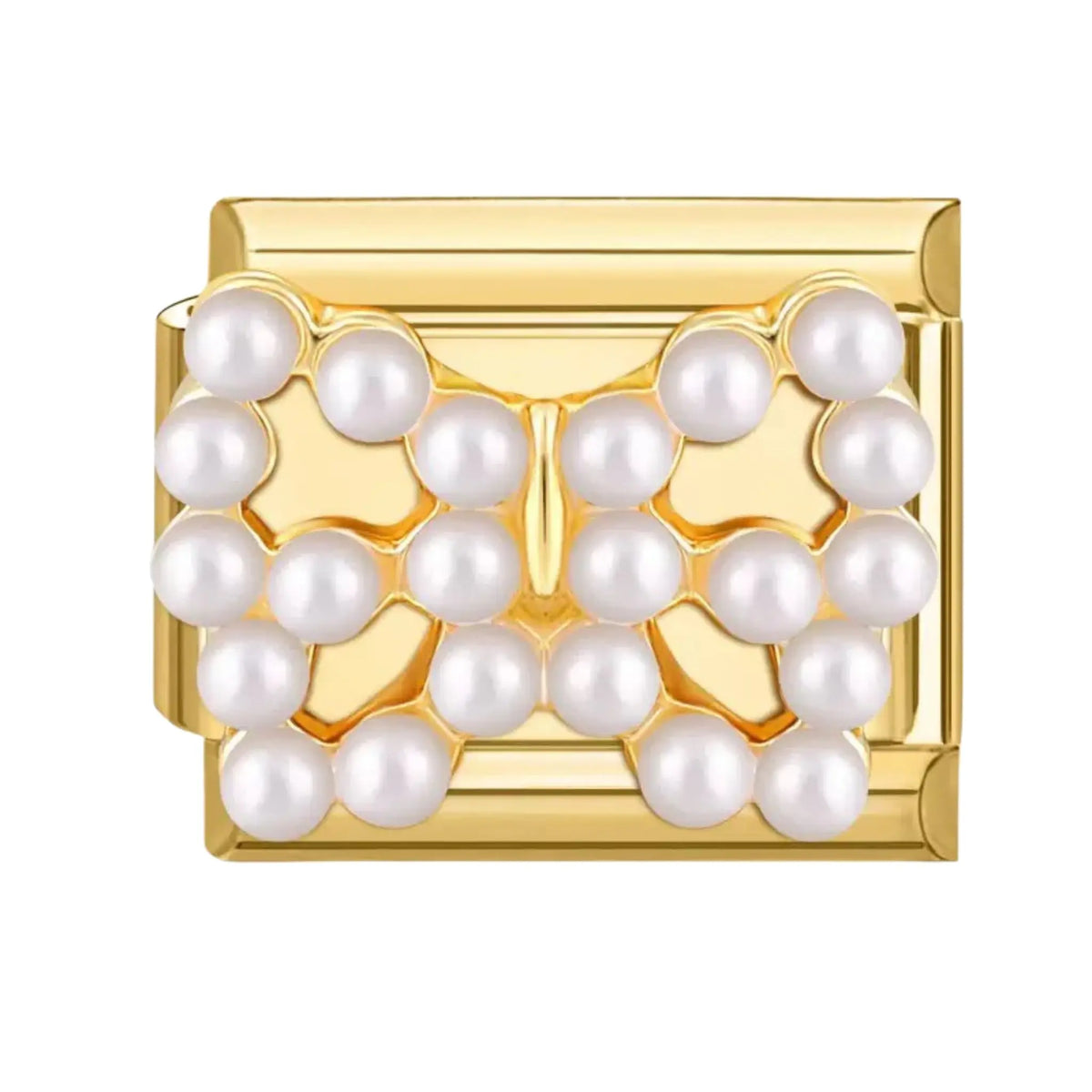Charm italien doré Noeud Perles en acier inoxydable pour bracelet - Charmsy