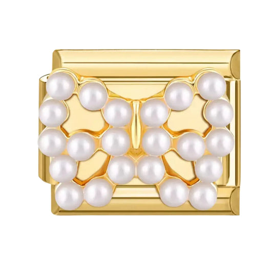 Charm italien doré Noeud Perles en acier inoxydable pour bracelet - Charmsy