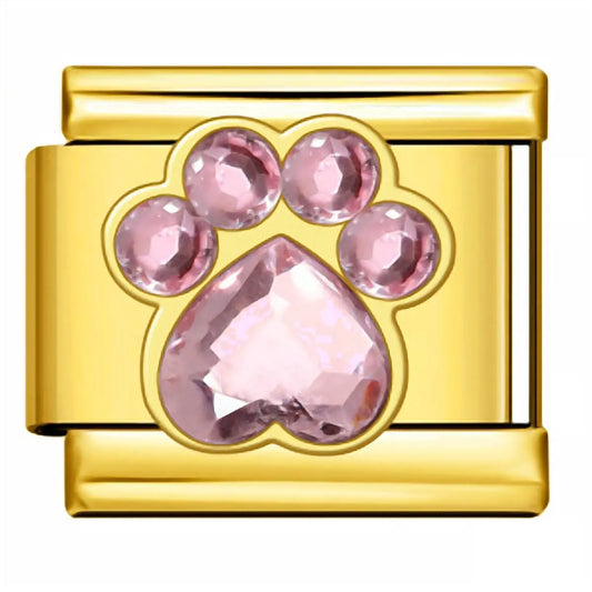 Charm italien Patte Rose pour bracelet - Charmsy