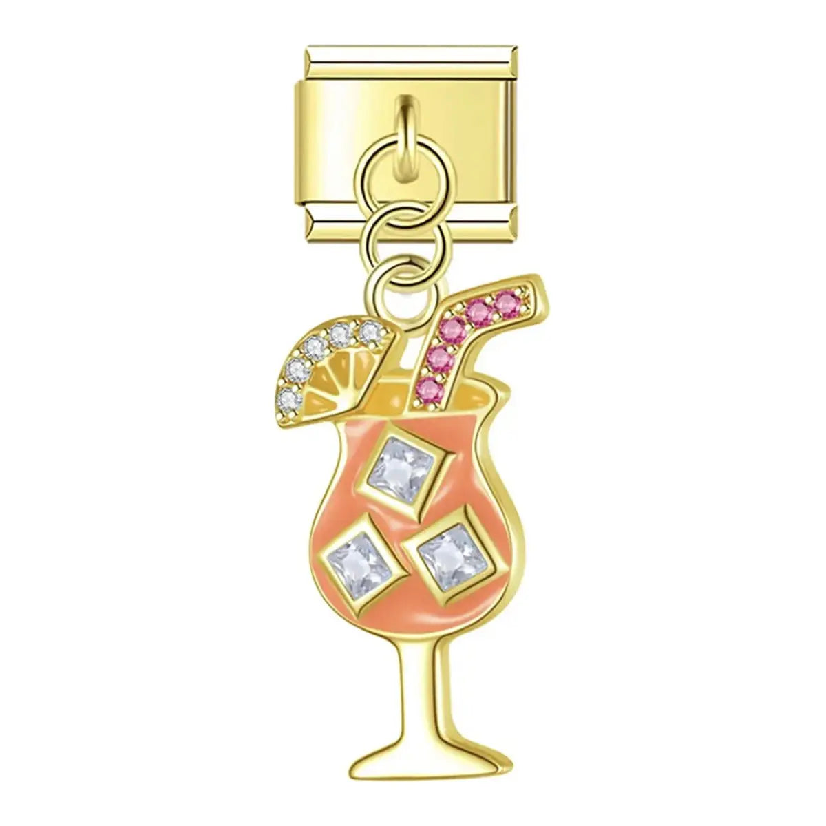 Charm italien doré Pendentif Cocktail en acier inoxydable pour bracelet - Charmsy