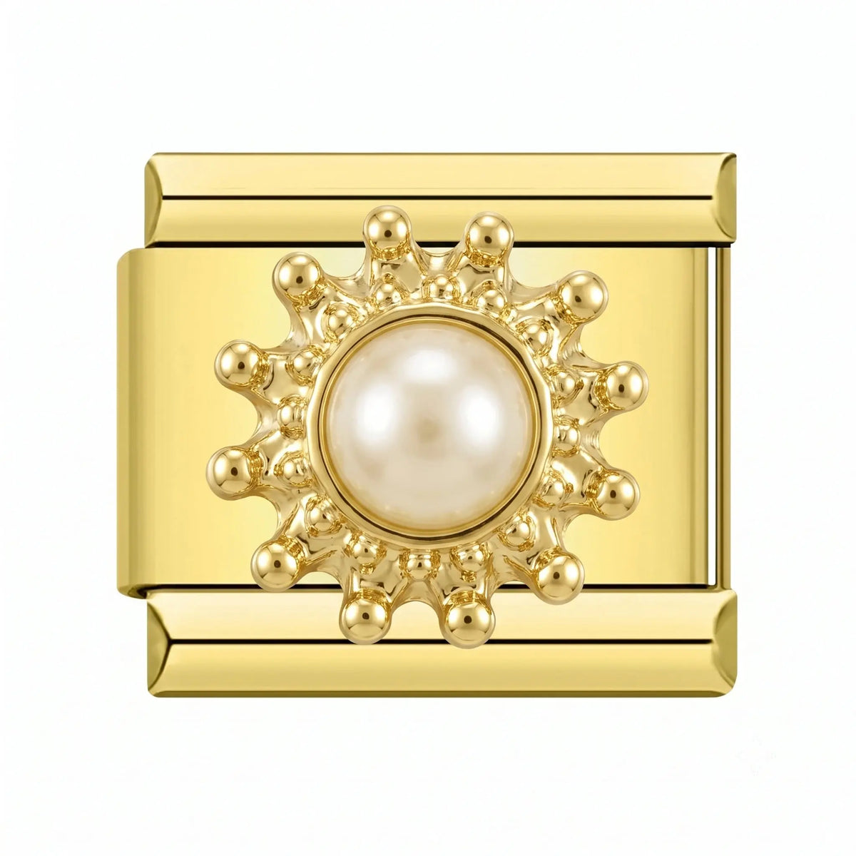 Charm italien doré Soleil Perle Rotatif en acier inoxydable pour bracelet - Charmsy